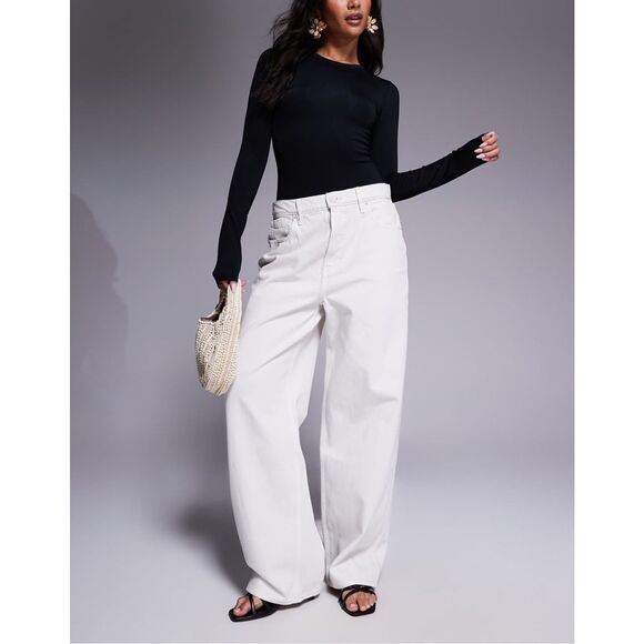 Good American Women's White Good Standard Straight Baggy Jeans Size 30 NWT - Picture 1 of 11